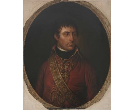 After Antoine-Jean GrosPortrait of Napoleon Bonaparte, First Consul, half-length, in uniformOil on canvas, oval laid onto rec