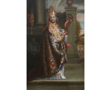 William Verelst (1704–1752)Portrait of William Waynflete (c.1398–1486), full-length, wearing bishop's robes and holding a mit