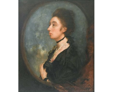 After Thomas Gainsborough Portrait of Margaret Gainsborough, the artist's daughter, half-length in a painted oval Bears an in