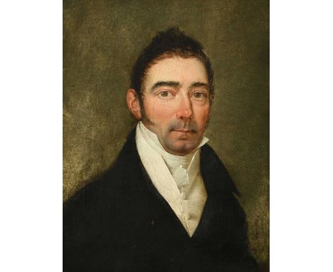 Follower of Louis-Léopold BoillyPortrait of a gentleman, bust-length, wearing a black coatOil on canvas24.5 x 19.1cm; 9¾ x 7½