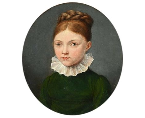 French School 19th CenturyPortrait miniature of Emma Blanchet of Vevey (1815-1879), wearing a green dressOn canvas laid on bo