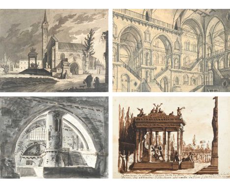 Italian School 18th CenturyFigures outside a churchInscribed Marieschi (to verso)Pen and black ink and grey wash34.1 x 44.4cm