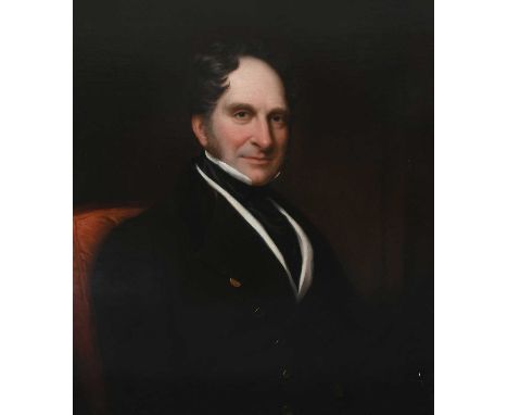 English School 19th CenturyPortrait of a gentleman, half-length, seated in an interiorOil on canvas76.8 x 64.4cm; 30¼ x 25¼in