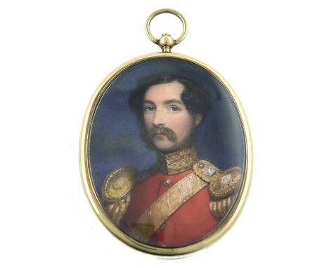 λ Cornelius Bevis Durham (1809-1884) Portrait miniature of a British army officer, wearing regimental uniform Signed with ini