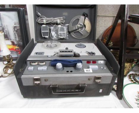 A reel to reel tape recorder