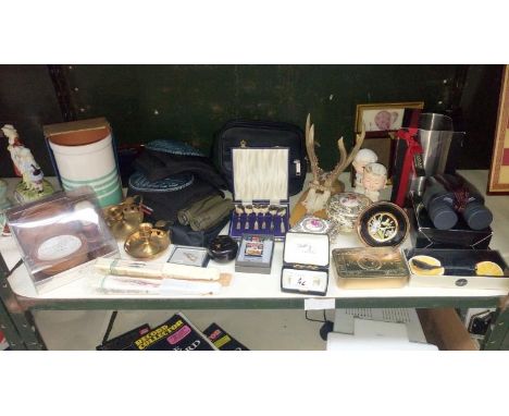 A mixed lot including wine coolers, trinket boxes, fans etc