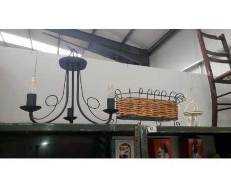 A metal ceiling light etc