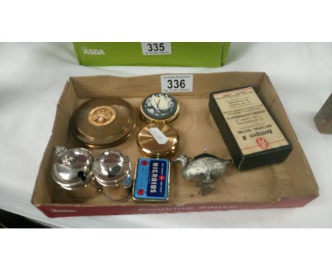 A mixed lot including trinket pots, pin cushion etc