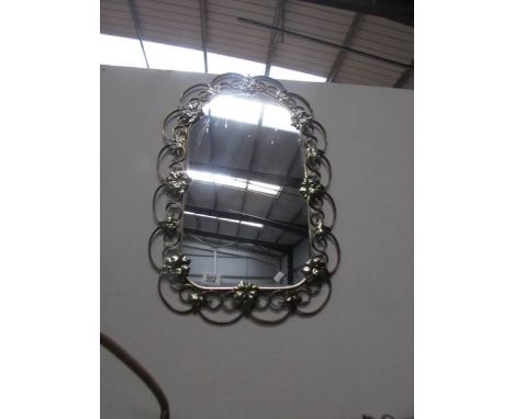 A metal framed mirror