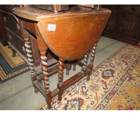 A small oak gate leg table