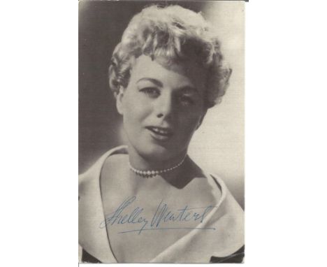 Shelley Winters signed 6x4 black and white postcard photo. Good Condition. All signed pieces come with a Certificate of Authe