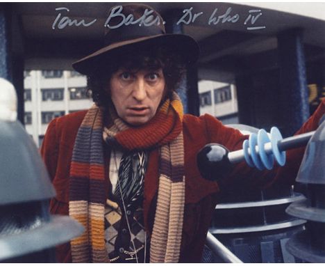 Blowout Sale! Dr. Who Tom Baker hand signed 10x8 photo. This beautiful hand signed photo depicts Tom Baker as the fourth Doct