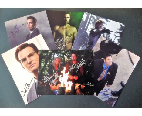 Blowout Sale! Lot of 6 hand signed 10x8 photos. This beautiful lot of 6 hand-signed photos depict the following : Manu Bennet