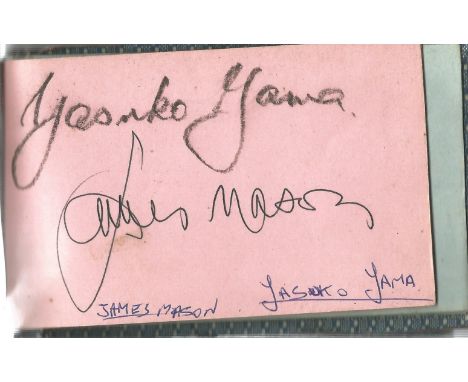 Autograph book with autographs of James Mason and Yasuko Yama on the same page. Then Burt Bacharach. Robert Morley. Ella Fitz