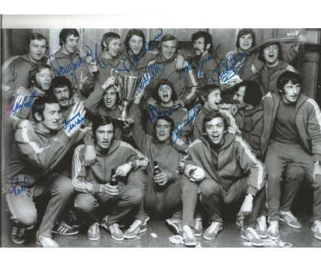 Rangers 1972 Football Autographed 12 X 8 Photo, A Superb Image Depicting Players Celebrating With The European Cup Winners Cu