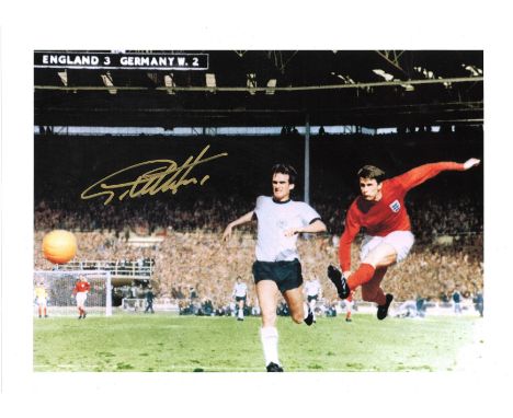 Geoff Hurst Signed England 1966 World Cup 12x16 Art Print. Good Condition. All signed pieces come with a Certificate of Authe