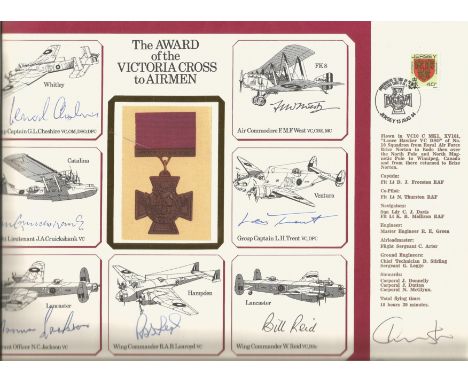 Seven Victoria Cross winners signed A4 Victoria Cross to Airmen Cover. Signed by Grp Capt Leonard Cheshire VC, Flt Lt John Cr