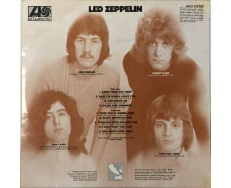 LED ZEPPELIN - LED ZEPPELIN 'I' (1ST UK PRESSING LP - ATLANTIC 588171 - UNCORRECTED MATRIX/TURQUOISE) - SIGNED BY ROBERT PLAN