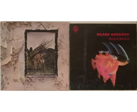 BLACK SABBATH/LED ZEPPELIN - EARLY UK PRESSING LPs. Cool pack of 2 x early UK pressings of classic albums from these Rock gia