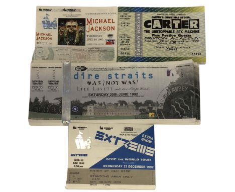 UNUSED DIRE STRAITS/MICHAEL JACKSON TICKETS. 25 complete tickets for Michael Jackson on Thursday July 30th 1992 at Wembley St