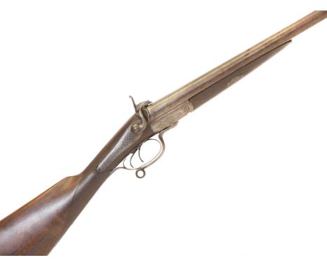 12 bore pinfire shotgun by George Smith George Smith 12 bore pinfire shotgun, 30 inch Damascus barrels, the rib engraved Geor
