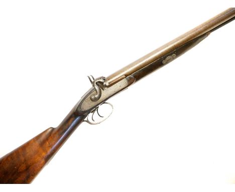 Samuel Higham Owestry percussion 14 bore double barrel side by side shotgun, Samuel Higham Owestry percussion 14 bore double 