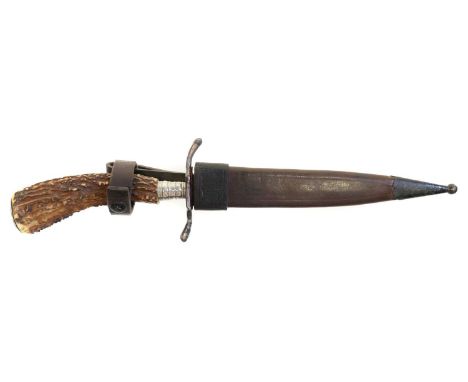 German presentation dagger German presentation dagger, the single edge Solingen blade with 1917 engraved inscription, scrolli