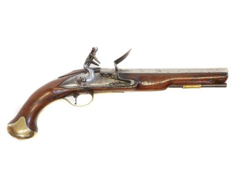 Flintlock holster pistol by Sheppard Flintlock holster pistol by Sheppard, 8 inch .600 calibre barrel, tower private proof st
