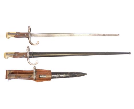 Three bayonets Three bayonets, to include a Austro -Hungarian Mannlicher m 1888 bayonet and scabbard, an 1874 Gras rifle bayo