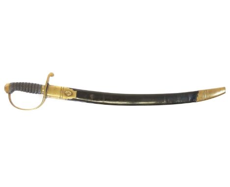 Victorian police constabulary short sword and scabbard, Victorian police constabulary short sword and scabbard, with fish ski