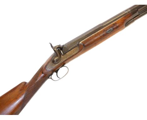 Percussion 6 bore wild fowling gun by John Blissett John Blissett 6 bore fowling piece, 35inch Spanish form Damascus barrel e