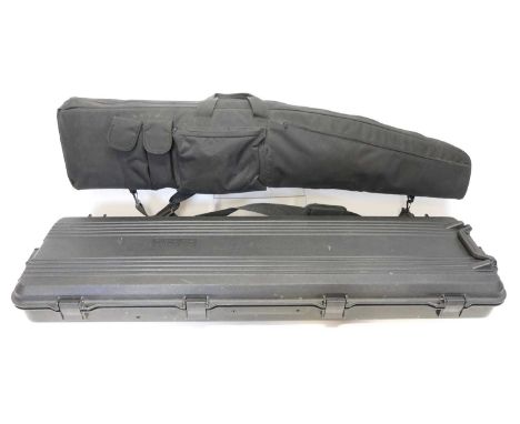 Gun cases Gun cases, to include a Gun Guard multiple firearm wheeled airline pressure case, black nylon tactical rifle case t