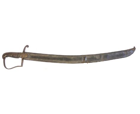 Cut down 1796 pattern light cavalry sabre Cut down 1796 pattern light cavalry sabre, 26inch fullered blade possibly modified 