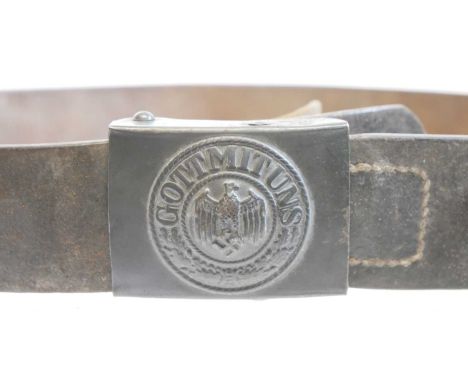 German Third Reich Army belt and buckle, German Third Reich Army belt and buckle, the leather belt with maker stamp and 1940 