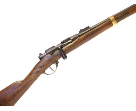 French Gras rifle musketoon 11x59 calibre French Gras M.1874 11x59mm bolt action rifle musketoon, converted from a Chassepot 