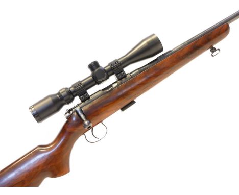 Brno Model 2 .22lr bolt action rifle, 17inch barrel, one five shot magazine, figured stock, serial number 12502, London nitro