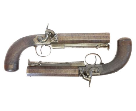 Near pair of percussion 11 bore belt pistols by Basset of Dublin, Near pair of percussion 11 bore belt pistols by Basset of D