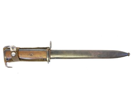 Norwegian Krag M 1894 bayonet and scabbard. Norwegian Krag M 1894 bayonet and scabbard. Buyer must be over the age of 18. Age