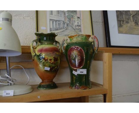 Two assorted Strasbourg ware vases/jardinieres