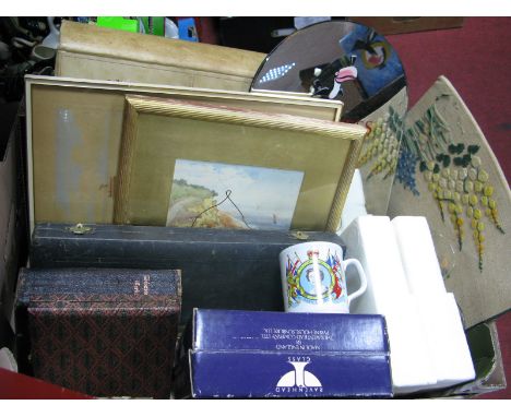 Guiness Mirror, decorated with a Toucan print of Roma-Ponte Cartel S Angelo, signed in pencil bottom right, Watercolour of Su