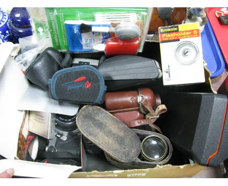 Pentax: MG, Espio 115, Espio 140m, Kodak Colorsnap camera's, etc, Ronson lighter, field glasses,etc:- One Box