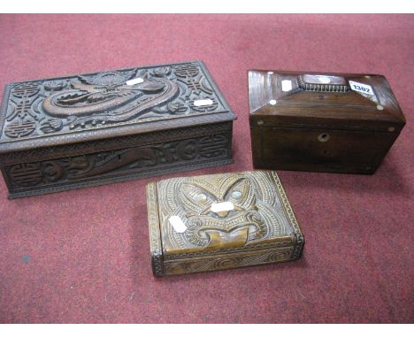 XX Century Carved Box, made by Jabbola Khan and Son State Wood Carvers and Papier Mache Makers. 3rd bridge Stiriagar Kashmir 