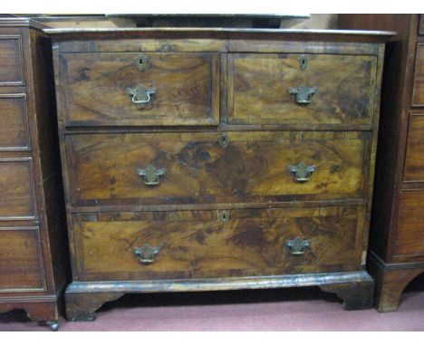 XIX Century Walnut Crossbanded Chest of two short and two long drawers, on bracket feet, 100cm wide.