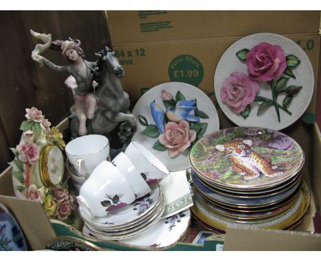 Capodimonte Roses Collectors Plates, by Franklin Mint, many others often horse themed, Capodimonte Roses of Romance Clock, Co
