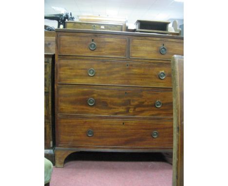 Early XIX Century Mahogany Straight Front Chair of two short and three large graduated drawers, on bracket feet, 103cm wide.