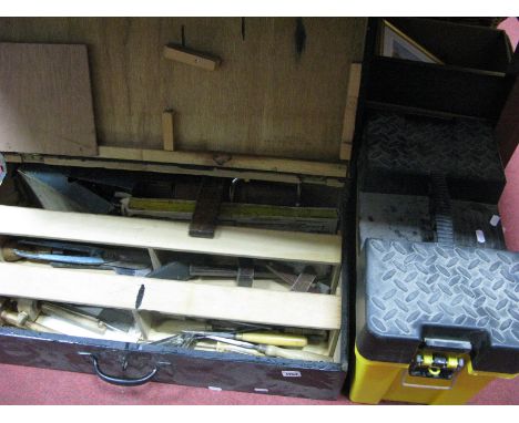 DIY Tools - Stanley &amp; Record Planes, bit and brace, Yankee screwdriver, try squares, etc:- One Tool box and plastic box. 