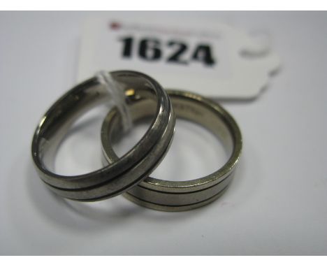 A "Titanium" Wedding Band Ring, together  with another similar stamped "9K&amp;TITAN".