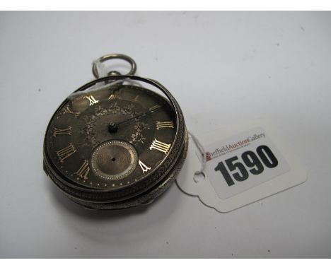 A Victorian Hallmarked Silver Cased Openface Pocketwatch, the decorative engine turned dial (lacking hands and glass), within