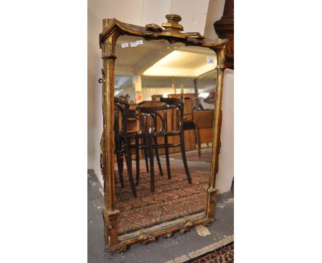 Gilt framed, rectangular pier glass type mirror. Plate 78 x 48 cm approx.(B.P. 21 + VAT) 