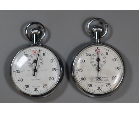 Two chrome plated stop watches marked Camera Cuss Timewise, and Excelsior Park Camera Cuss & co. London. (2)(B.P. 21% + VAT) 